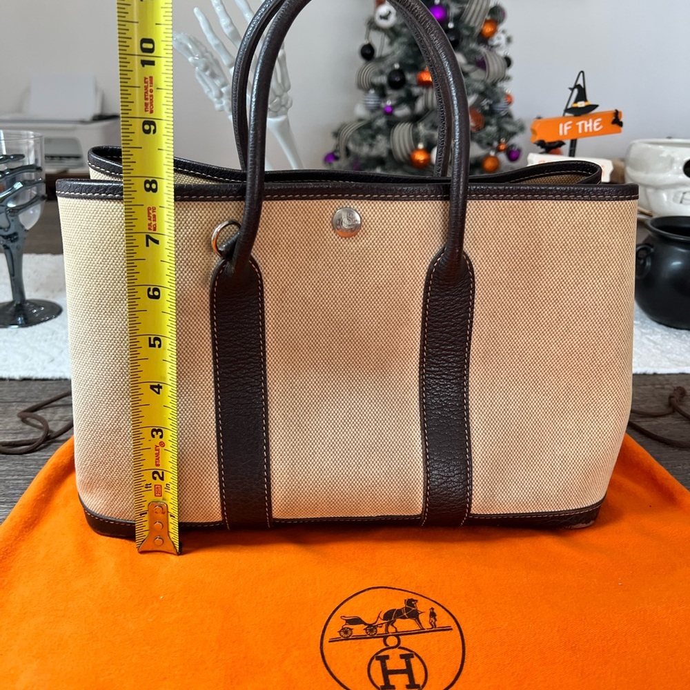 SALE!Hermes Garden Party Tan and Brown Canvas Tote Bag - Picture 12 of 14